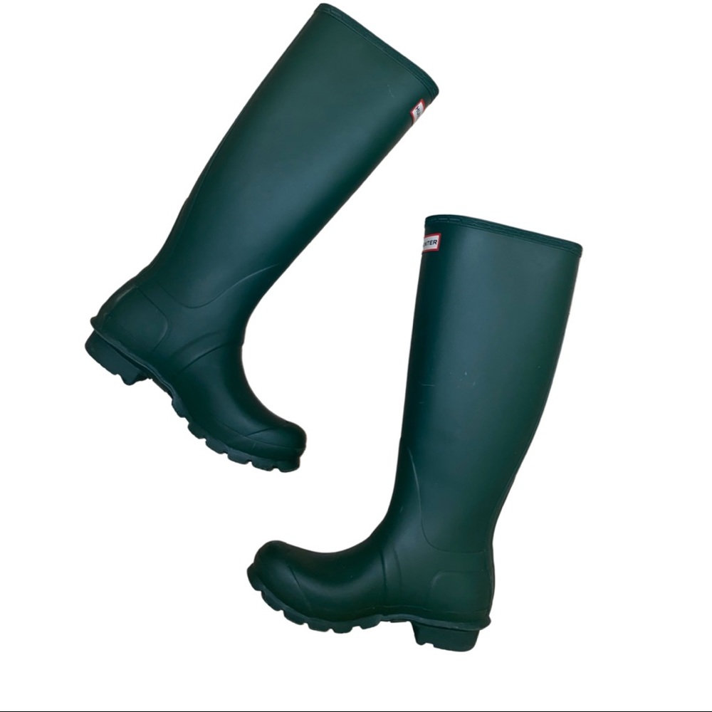 Hunter original tall Rain boots Hunter Green size 5